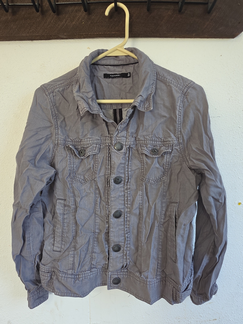 Tahari Women's Lightweight Gray Cotton Jacket